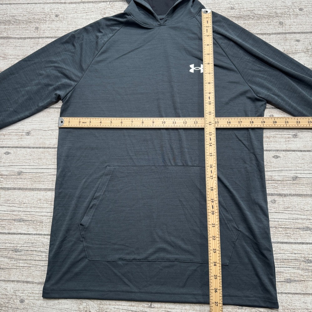 Under Armour Hoodie Men's Medium Gray Space Dye Loose Fit Pullover Activewear - Picture 3 of 4